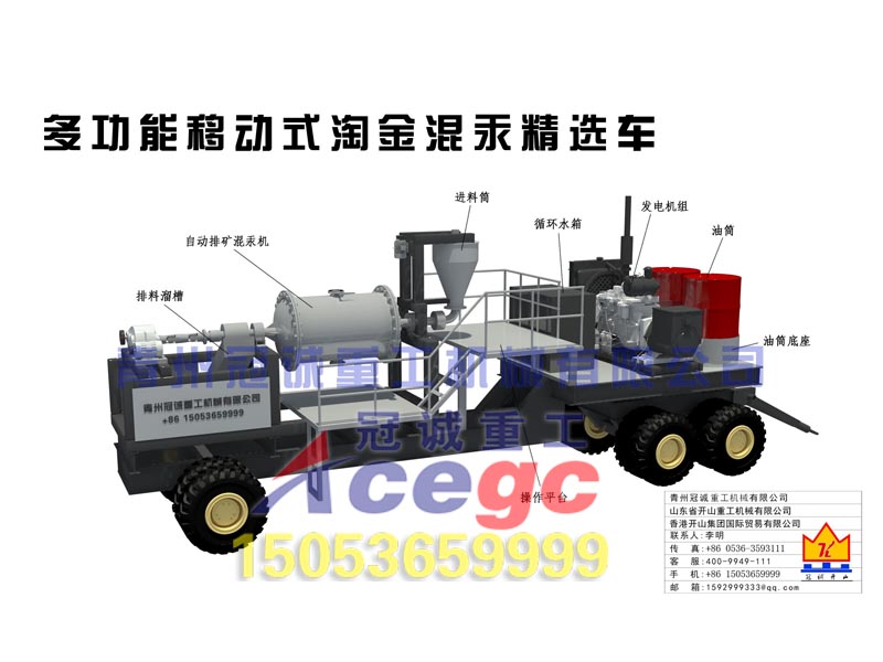 巖金沙金設備-移動混汞沙金車